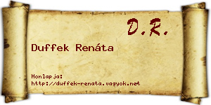 Duffek Renáta névjegykártya
