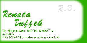 renata duffek business card